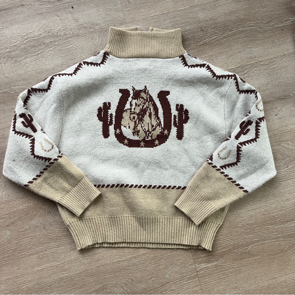 Ariat Wild West Sweater Half Zip sz L - Picture 6 of 6